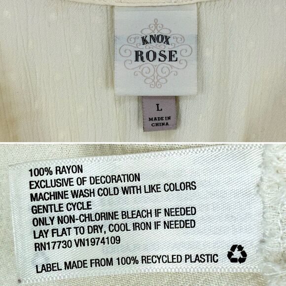 Knox Rose Clip Swiss Dot Ruffle Flared Sleeve Tiered Maxi Dress Ivory Size L - Picture 11 of 16